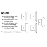 Eastwood 74003 Jamey Jordan Signature Series Plate Bead Roller Art Die Master Set - Contents Diagram
