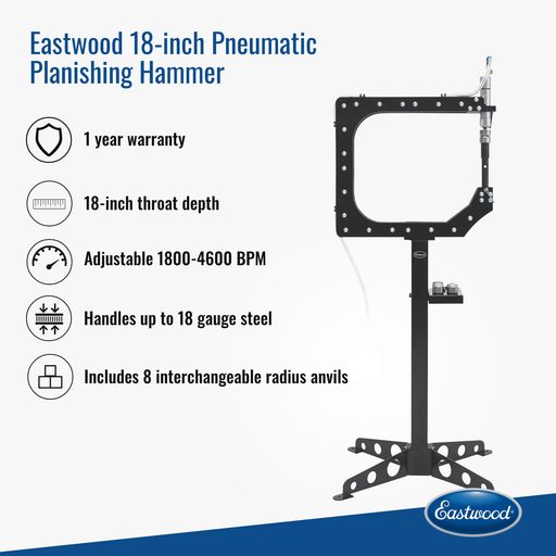 Eastwood 74163 18 Inch Pneumatic Planishing Hammer - Features
