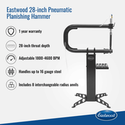 Eastwood 74164 28 Inch HD Pneumatic Planishing Hammer - Features