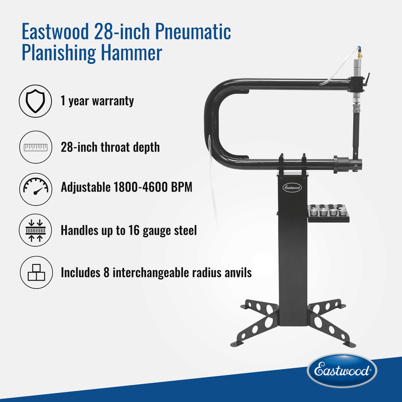 Eastwood 74164 28 Inch HD Pneumatic Planishing Hammer - Features