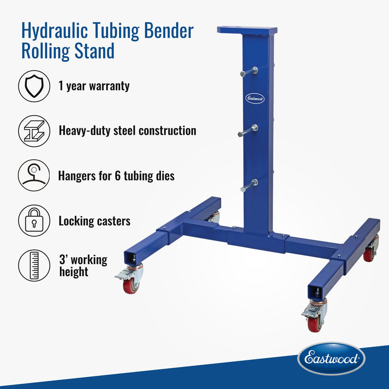 Eastwood 98374 Air-Hydraulic High Capacity Tube Bender Combo - Rolling Stand Features