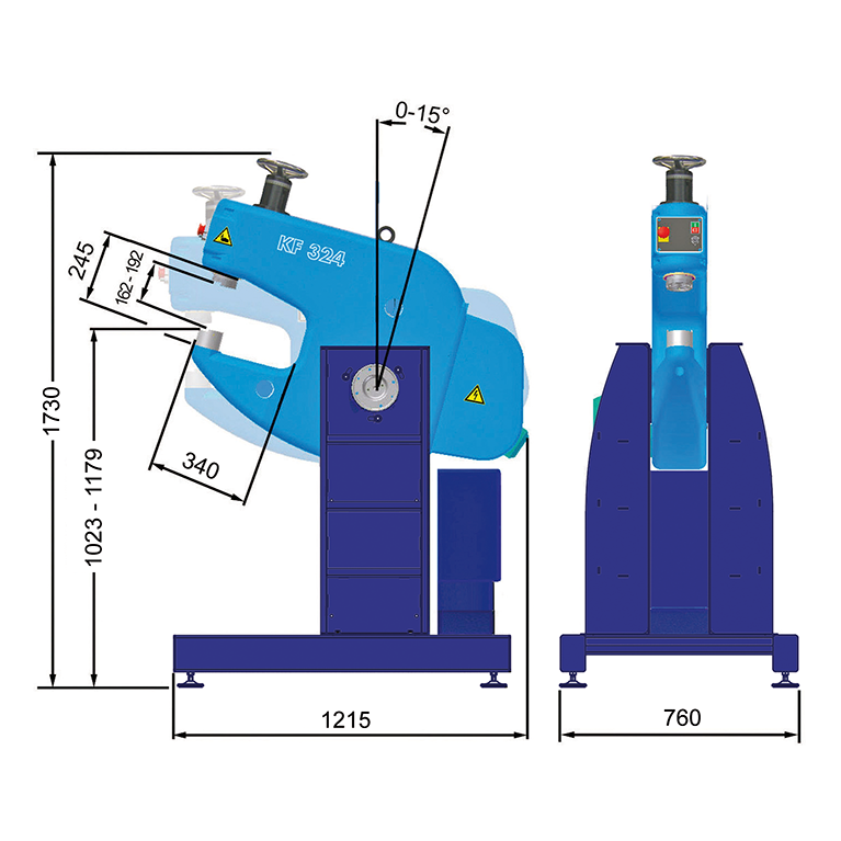 Eckold KF 324 Piccolo Kraftformer Dimensions