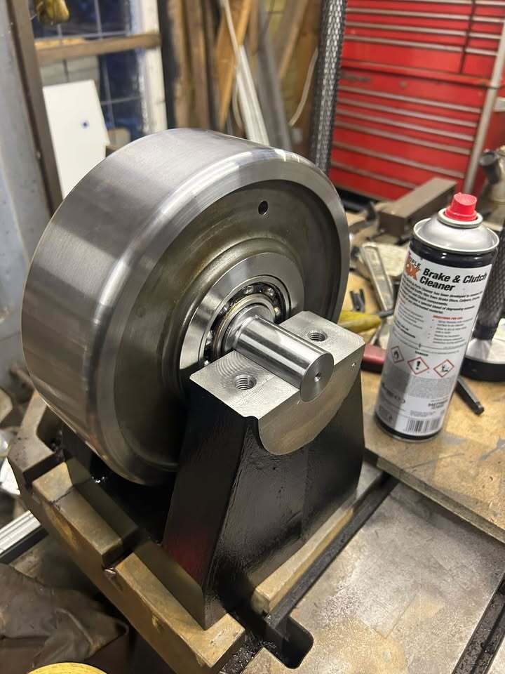 Lambco 42in Cast Iron English Wheel Upper Wheel on Block